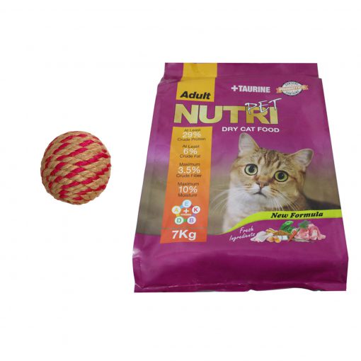 غذای خشک گربه نوتری پت مقدار 7 کیلوگرم به همراه توپ بازی گربه