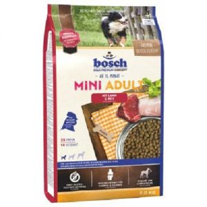 غذای خشک بوش مینی ادالت بره و برنج مخصوص سگ های بالغ نژاد کوچک، وزن 3 کیلوگرم | bosch mini adult