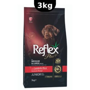 غذای خشک سگ جونیور رفلکس پلاس طعم گوشت بره (Reflex Plus Junior Lamb And Rice ) وزن ۳ کیلوگرم