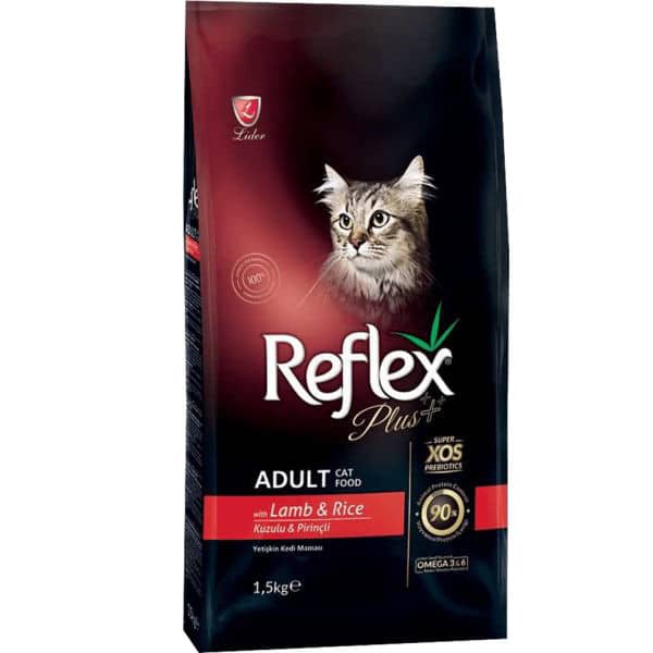 غذای خشک گربه بالغ رفلکس پلاس طعم بره و برنج 1.5 کیلویی ا Reflex Dry Food Adult Cat With Lamb & Rice 1.5kg